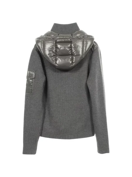 Geacă cu puf Moncler tricotate gri