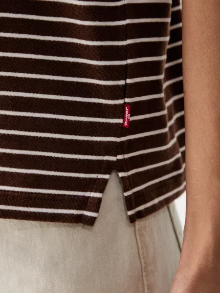 Levi's топ дамски от PLEATED MUSCLE TANK кафяво