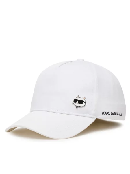 Czapka z daszkiem KARL LAGERFELD biała
