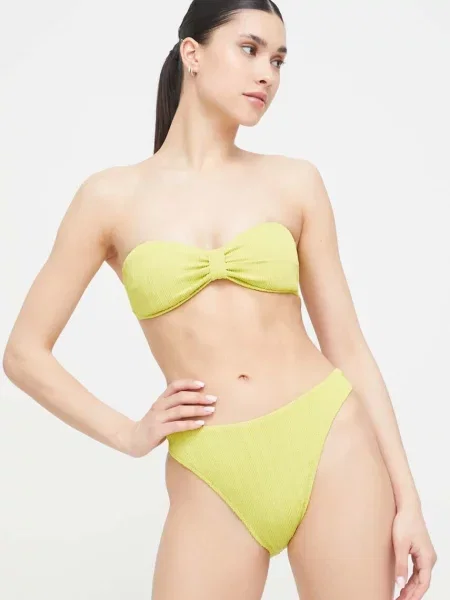 Plavková podprsenka Abercrombie & Fitch mírně vyztužený košík zelená