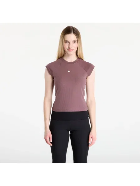 Pletený krátký žebrovaný top Nike