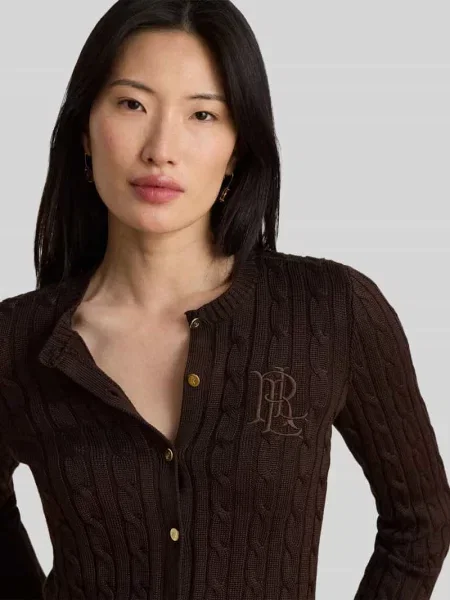 Kardigan rozpinany o kroju slim fit z mieszanki bawełny i Lauren Ralph Lauren