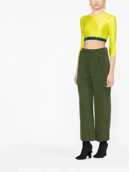 Palaidinė be rankovių Versace Jeans Couture žalia