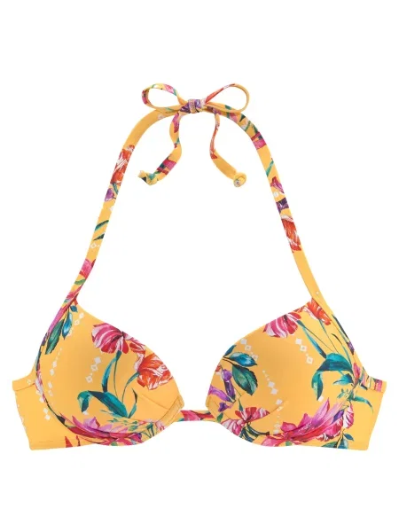 SUNSEEKER Bikini zgornji del / zelena / temno liila / roza rumena