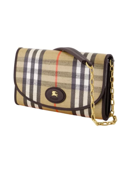 Torebka Burberry z nadrukiem biznesowa z klapami beżowa