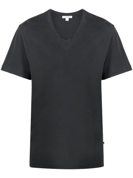 Tricou James Perse cu decolteu în V scurt gri