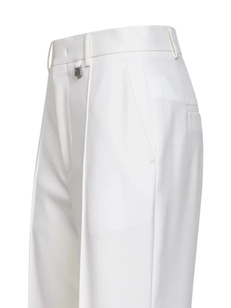Pantaloni Giuseppe Di Morabito plisate evazate alb