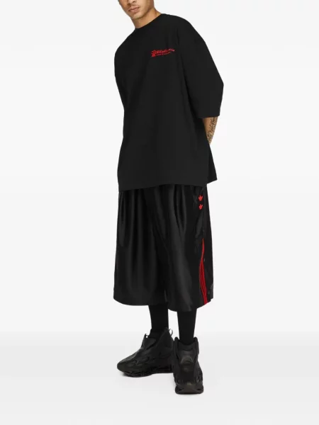 Ριγέ τένις μπλούζα Adidas με αυτόγραφο μαύρο