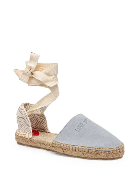 Espadrile Love Moschino veze s autogramom plava