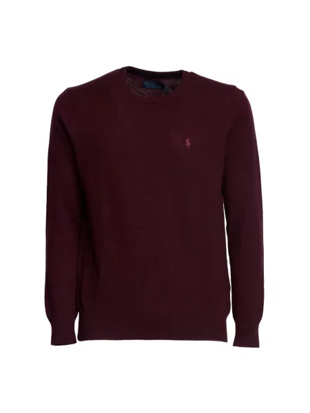 Polo Ralph Lauren Swetry Mężczyzna L Wełna Sweter z wełny Merino czerwony