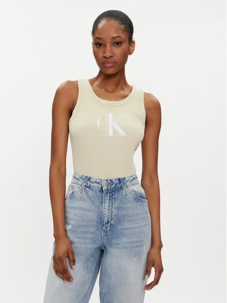 Tričko Calvin Klein Jeans zelená