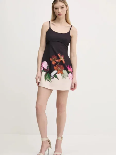Desigual sukienka LE MANS mini rozkloszowana czarny