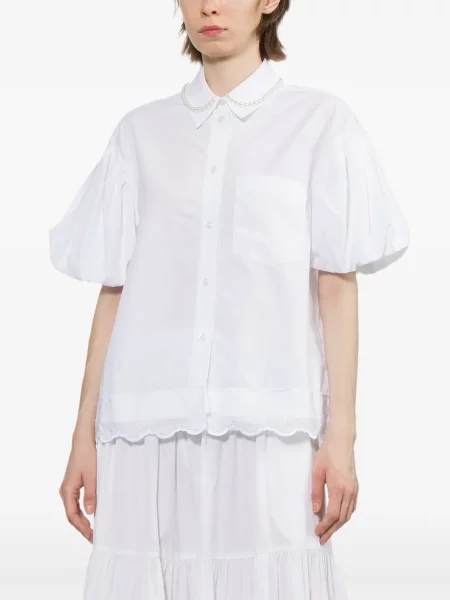 Cămașă Simone Rocha cu broderie alb