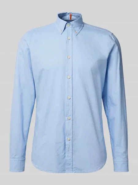Boss Orange koszula regular z kołnierzykiem button-down niebieski