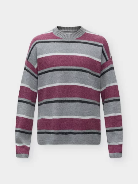 HOLLISTER Pulover gri / gri deschis / roșu burgundy negru