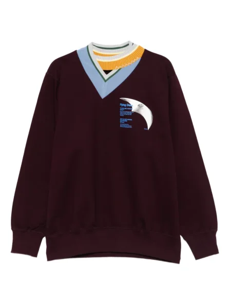 Sweter Kolor z nadrukiem czerwony