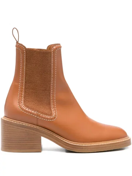 Botine Chloé din piele maro