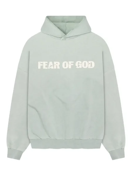 Hanorac cu glugă Fear Of God cu glugă verde