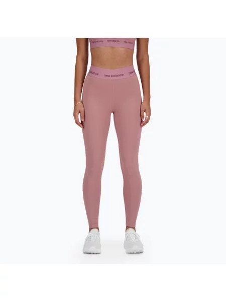 Legginsy New Balance Sleek High Rise rosewood