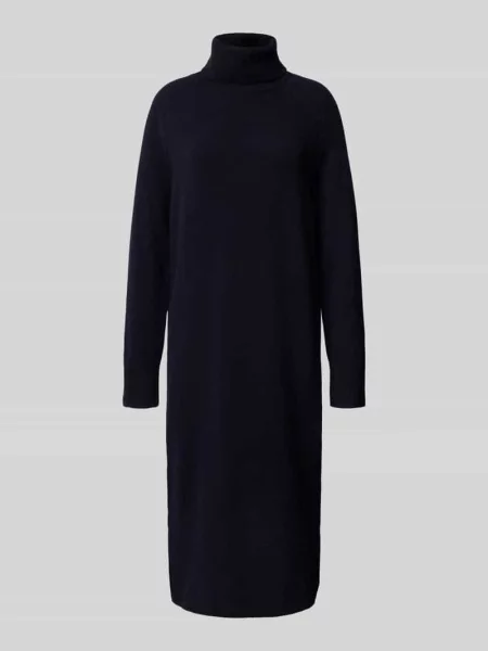 Sukienka z golfem z dzianiny z domieszką kaszmiru Gant granatowa
