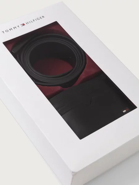 Tommy Hilfiger колан и калъф мъжки от кожа черно