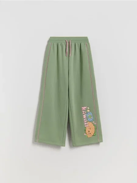 Reserved Спортивні штани з принтом Boffie & Poko світло-зелений зелені