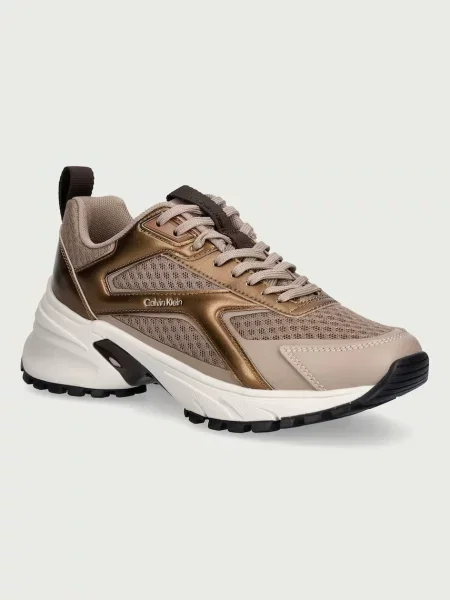 Calvin Klein HIKE RUN CKSTRIPE MESH MET sneakers boty béžové