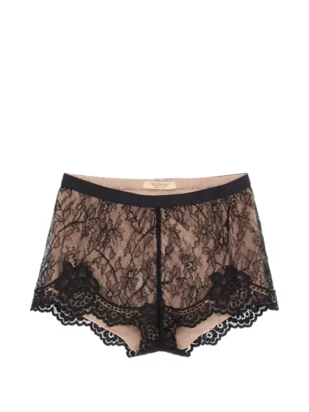 Pantaloni culottes Valentino Garavani din dantelă negru