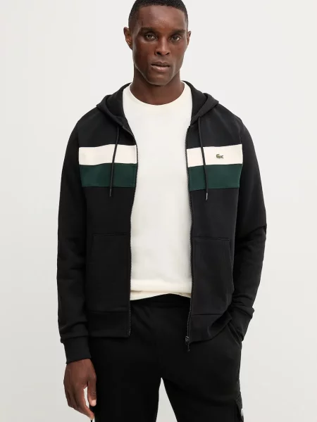 Geacă Lacoste cu glugă negru