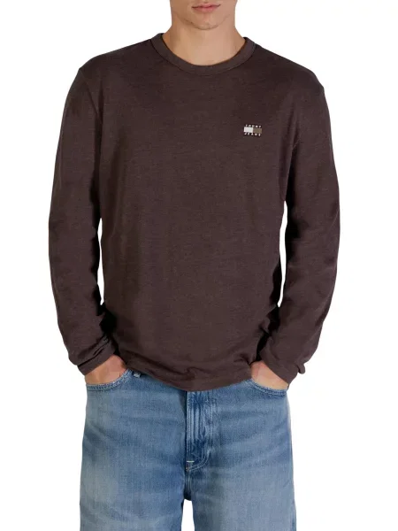 Majica z dolgimi rokavi Tommy Hilfiger Jeans z dolgimi rokavi rjava