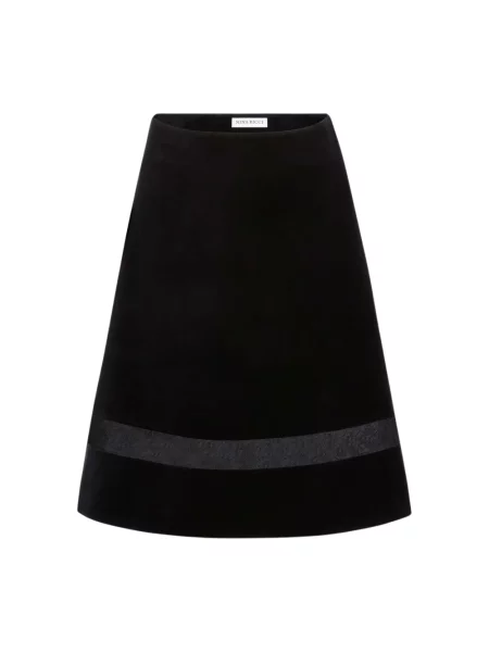 Aksamitna spódnica midi Nina Ricci do kolan czarna