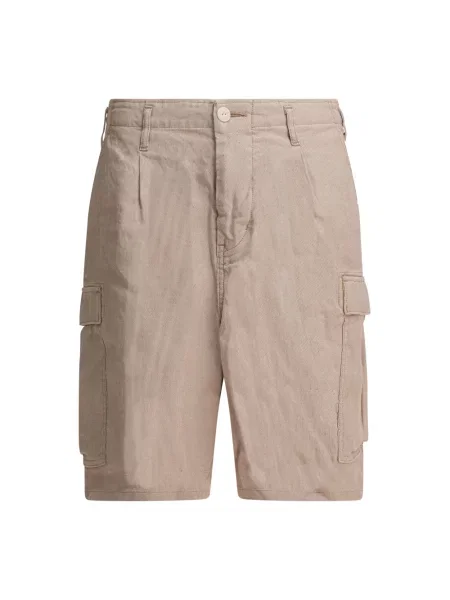 Lniane szorty cargo Nonnative beżowe
