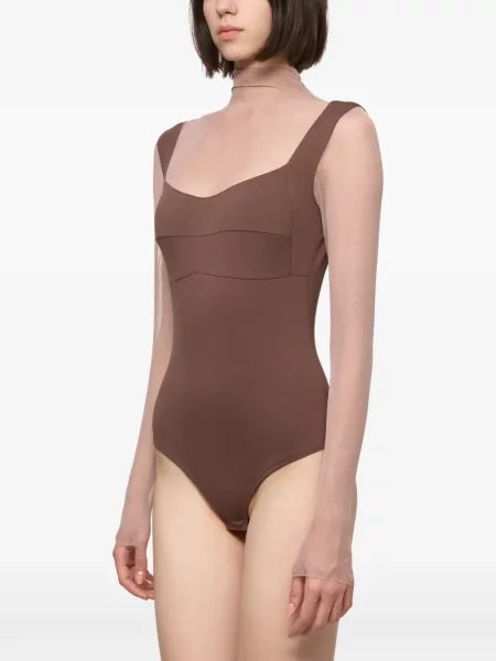 Lung top Atu Body Couture din tul maro