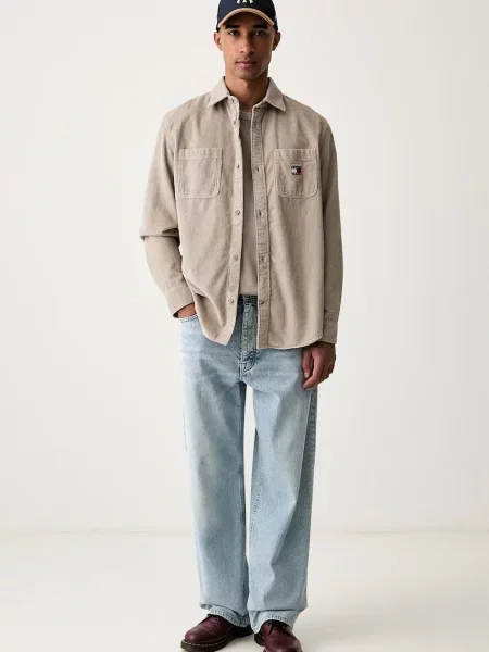 Tommy Jeans tričko pánske béžová