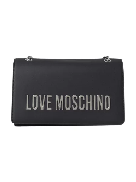 Lniana torebka Love Moschino czarna
