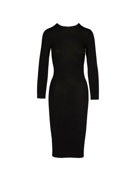 Lung rochie midi Tessitura cu tepi negru
