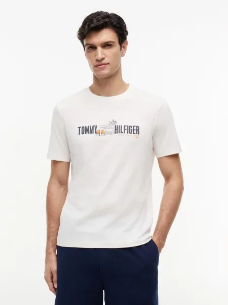 TOMMY HILFIGER Majica slonovače / med crna