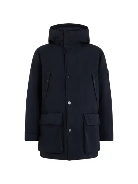Scurt geacă cu puf Stone Island cu strasuri albastru