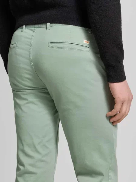 Chinos o kroju slim fit z mieszanki bawełny Boss Orange zielone
