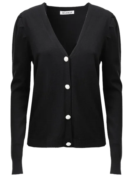 Influencer Kardiganas juoda