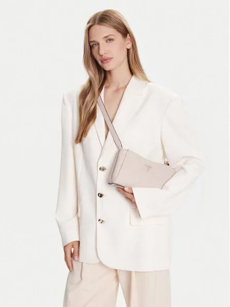 Guess Τσάντα Tisha Κρεμ μπεζ