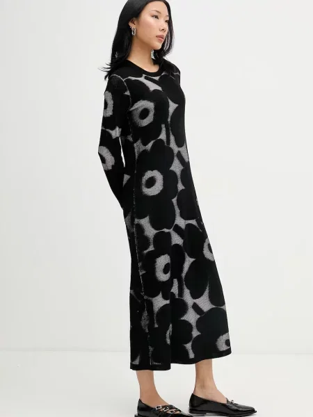 Marimekko rochie cu lână negru