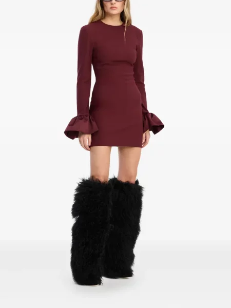 Rochie mini Rotate Birger Christensen cu volane de costum roșu