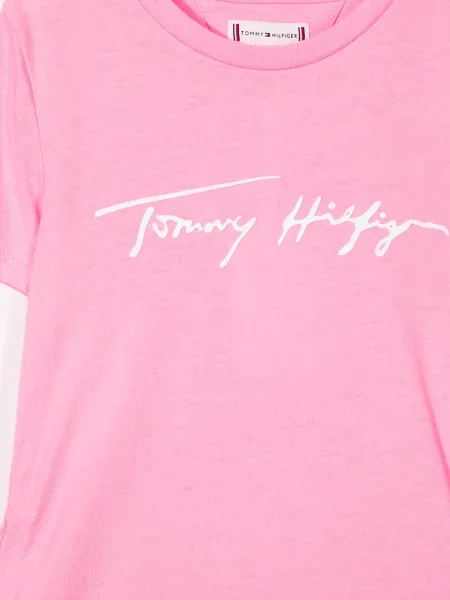 Sukienka koszulowa dziecięca Tommy Hilfiger różowa