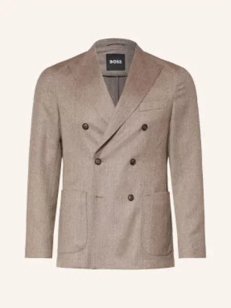Boss Marynarka Garniturowa Hanry Krój Slim Fit braun brązowa