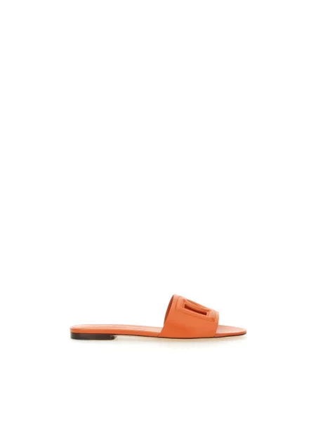 Klapki Dolce And Gabbana z logo pomarańczowe