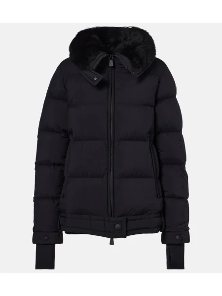 Jeździć na nartach kurtka narciarska Moncler Grenoble z kapturem czarna