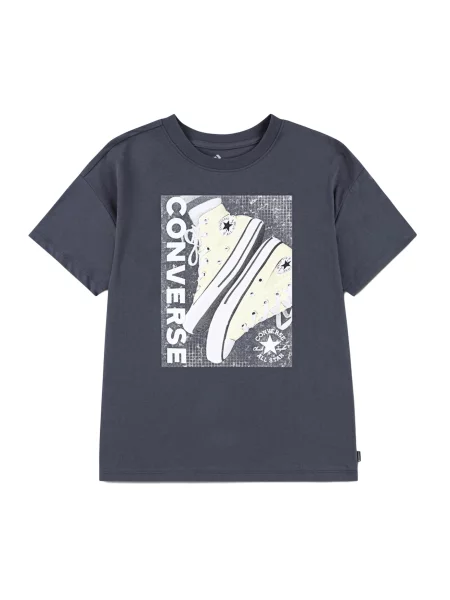 CONVERSE Tricou galben deschis / gri metalic alb