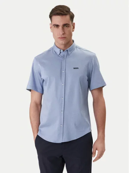 BOSS Cămașă ST Motion celest albastru