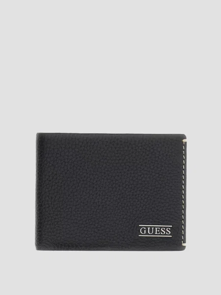 Кожаный кошелек Guess черный